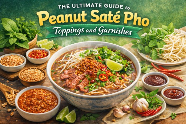 Peanut Sate Pho toppings